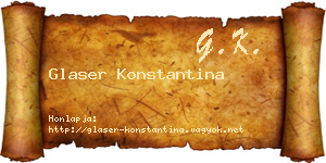 Glaser Konstantina névjegykártya